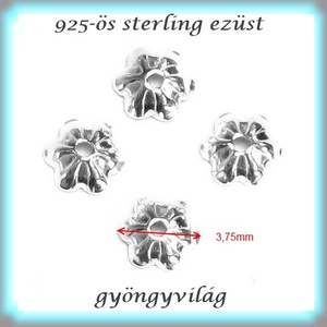 925-ös sterling ezüst ékszerkellék: gyöngykupak EGYK 18 4db/csomag - gyöngy, ékszerkellék - egyéb alkatrész - Meska.hu