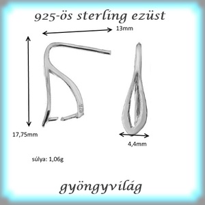 925-ös sterling ezüst ékszerkellék: fülbevaló kapocs, bedugós EFK B 30 - gyöngy, ékszerkellék - egyéb alkatrész - Meska.hu
