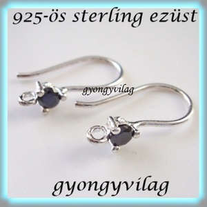925-ös sterling ezüst ékszerkellék: fülbevaló kapocs, akasztós EFK A 02 J - kellékek & szerszámok - ékszerkellék - fülbevaló kapocs - Meska.hu