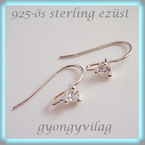 925-ös sterling ezüst ékszerkellék: fülbevaló kapocs, akasztós EFK A 25 clear, Kellékek & szerszámok, Ékszerkellék, Fülbevaló kapocs, Ékszerkészítés, Mindenmás, Ékszerkészítés, MESKA