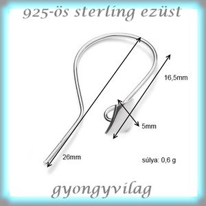 925-ös finomságú sterling ezüst fülbevaló kapocs EFK A 49 - gyöngy, ékszerkellék - egyéb alkatrész - Meska.hu 925-ös finomságú sterling ezüst fülbevaló kapocs EFK A 49 - gyöngy, ékszerkellék - egyéb alkatrész - Meska.hu