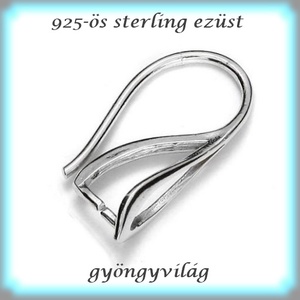 925-ös sterling ezüst ékszerkellék: fülbevaló kapocs, akasztós EFK A 64, Kellékek & szerszámok, Ékszerkellék, Fülbevaló kapocs, Ékszerkészítés, Ékszerkészítés, MESKA