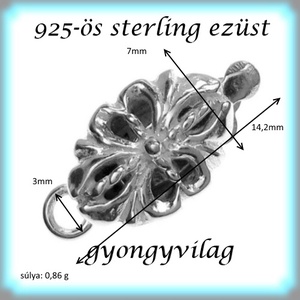 925-ös ezüst 1soros lánckapocs ELK 1S 33 - kellékek & szerszámok - gyöngyfűzés kellékek - egyéb alkatrész - Meska.hu