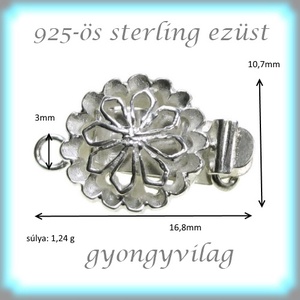 925-ös ezüst 1soros lánckapocs ELK 1S 34 - gyöngy, ékszerkellék - egyéb alkatrész - Meska.hu