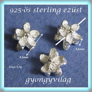 925-ös sterling ezüst ékszerkellék: köztes / gyöngy / dísz  EKÖ 72 1db/cs - kellékek & szerszámok - gyöngyfűzés kellékek - fém köztesek - Meska.hu