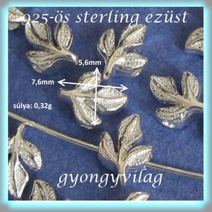 925-ös sterling ezüst ékszerkellék: köztes / gyöngy / dísz EKÖ 64  1db/csomag - kellékek & szerszámok - gyöngyfűzés kellékek - fém köztesek - Meska.hu