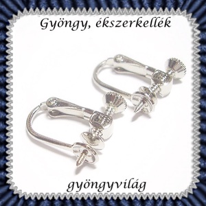Klipsz fülbevaló alap  félig fúrt gyöngyhöz 2 pár BFK-KL01 E - gyöngy, ékszerkellék - egyéb alkatrész - Meska.hu