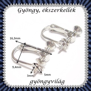 Klipsz fülbevaló alap  félig fúrt gyöngyhöz 2 pár BFK-KL01 E - gyöngy, ékszerkellék - egyéb alkatrész - Meska.hu