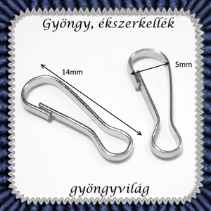 Ékszerkellék: lánckapocs BLK-1S-02  karabiner 20 db - kellékek & szerszámok - gyöngyfűzés kellékek - egyéb alkatrész - Meska.hu