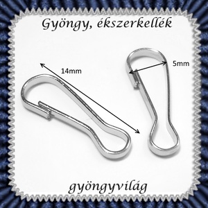 Ékszerkellék: lánckapocs BLK-1S-02  karabiner 10 db - gyöngy, ékszerkellék - egyéb alkatrész - Meska.hu