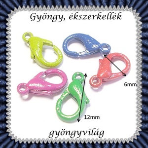 Ékszerkellék: lánckapocs BLK-1S-01-SZ delfinkapocs szines 10mm-es - gyöngy, ékszerkellék - egyéb alkatrész - Meska.hu