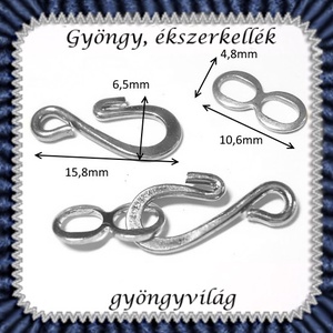 Ékszerkellék: lánckapocs BLK-1S-04 S-kapocs több színben - kellékek & szerszámok - gyöngyfűzés kellékek - egyéb alkatrész - Meska.hu