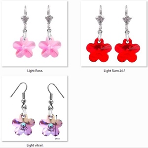 Swarovski kristály fülbevaló -14mm-es virág  több színben  - ékszer - nyaklánc - medál - Meska.hu