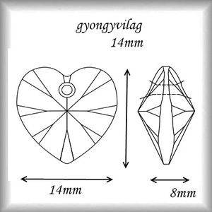 Swarovski kristály medál: SWM szív (6228) 14mm-es több színben - gyöngy, ékszerkellék - swarovski kristályok - Meska.hu