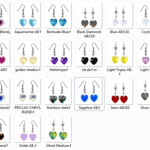 Swarovski kristály fülbevaló -10mm-es AB-s szív több színben , Ékszer, Fülbevaló, Lógó fülbevaló, Ékszerkészítés, Gyöngyfűzés, gyöngyhímzés, MESKA