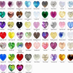 Swarovski kristály 10-14 mm-es AB bevonatos szív szett több színben - ékszer - ékszerszett - Meska.hu