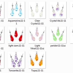 Ékszerek-szettek: Swarovski csepp fülbevaló-medál, ezüstözött kapoccsal SSZEB-SW6000-SZ11-11, Ékszer, Ékszerszett, Ékszerkészítés, Gyöngyfűzés, gyöngyhímzés, Meska