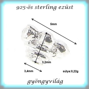 925-ös sterling ezüst ékszerkellék: gyöngykupak EGYK 20 2db/cs - gyöngy, ékszerkellék - fém köztesek - Meska.hu