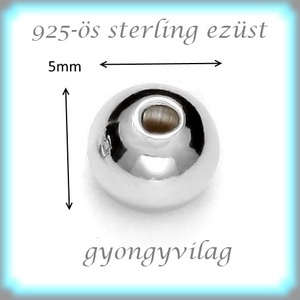 EKÖ 10-5   925-ös 5mm-es   ezüst köztes / gyöngy / díszitőelem  2db/csomag - kellékek & szerszámok - gyöngyfűzés kellékek - fém köztesek - Meska.hu