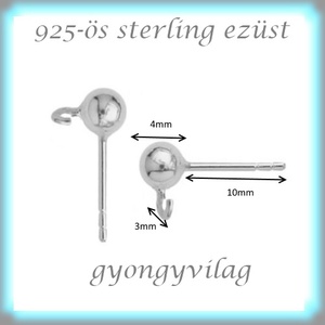 925-ös ezüst fülbevaló kapocs EFK B 01-2-4 - gyöngy, ékszerkellék - egyéb alkatrész - Meska.hu 925-ös ezüst fülbevaló kapocs EFK B 01-2-4 - gyöngy, ékszerkellék - egyéb alkatrész - Meska.hu
