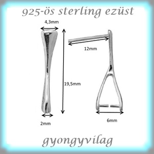 925-ös sterling ezüst ékszerkellék: fülbevaló kapocs, bedugós EFK B 36 - kellékek & szerszámok - ékszerkellék - fülbevaló kapocs - Meska.hu