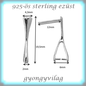 925-ös sterling ezüst ékszerkellék: fülbevaló kapocs, bedugós EFK B 36 - gyöngy, ékszerkellék - egyéb alkatrész - Meska.hu