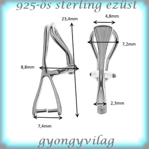 925-ös sterling ezüst ékszerkellék: fülbevaló kapocs, biztonsági-francia kapcsos, klipsz EFK KL 03 - gyöngy, ékszerkellék - egyéb alkatrész - Meska.hu