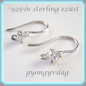 925-ös finomságú sterling ezüst fülbevaló kapocs EFK A 02 clear - gyöngy, ékszerkellék - egyéb alkatrész - Meska.hu 925-ös finomságú sterling ezüst fülbevaló kapocs EFK A 02 clear - gyöngy, ékszerkellék - egyéb alkatrész - Meska.hu