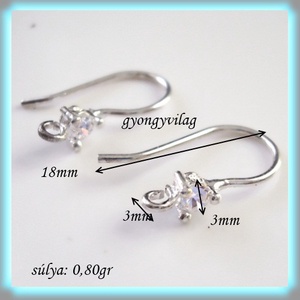 925-ös finomságú sterling ezüst fülbevaló kapocs EFK A 02 clear - gyöngy, ékszerkellék - egyéb alkatrész - Meska.hu 925-ös finomságú sterling ezüst fülbevaló kapocs EFK A 02 clear - gyöngy, ékszerkellék - egyéb alkatrész - Meska.hu
