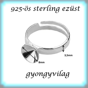  925-ös sterling ezüst gyűrű alap EGY 05-8 állítható méret - kellékek & szerszámok - ékszerkellék - gyűrűalap - Meska.hu