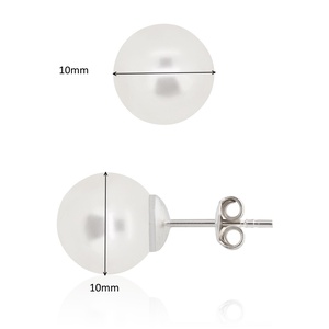 925-ös sterling ezüst fülbevaló Swarovski félig fúrt gömb 10mm több színben SFE-SW03 - ékszer - fülbevaló - pötty fülbevaló - Meska.hu