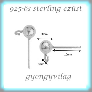 925-ös ezüst fülbevaló kapocs EFK B 01-3 - gyöngy, ékszerkellék - egyéb alkatrész - Meska.hu 925-ös ezüst fülbevaló kapocs EFK B 01-3 - gyöngy, ékszerkellék - egyéb alkatrész - Meska.hu