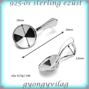 925-ös ezüst medálkapocs EMK 55-10 - kellékek & szerszámok - ékszerkellék - medáltartó, medálkapocs - Meska.hu