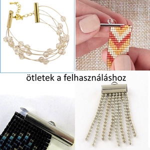 Ékszerkellék: lánckapocs BLK-V13-25  vég / szalag vég 4 db  - kellékek & szerszámok - gyöngyfűzés kellékek - egyéb alkatrész - Meska.hu