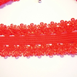 piros 2 cm-es elasztikus csipke  0,3 méter  CS04 - méteráru - felvarrható, vasalható kellék - Meska.hu