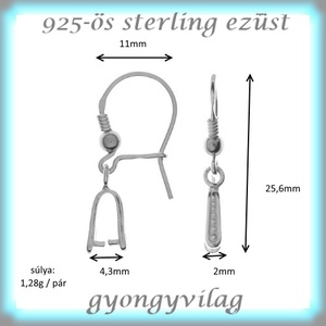  925-ös sterling ezüst ékszerkellék: fülbevaló kapocs, biztonsági-francia kapcsos EFK K 29e - kellékek & szerszámok - ékszerkellék - fülbevaló kapocs - Meska.hu