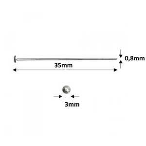 925-ös sterling ezüst ékszerkellék: szerelőpálca szög végű 35  x 0,8mm-es  - kellékek & szerszámok - gyöngyfűzés kellékek - egyéb alkatrész - Meska.hu