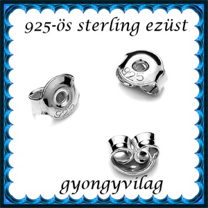 925-ös sterling ezüst ékszerkellék: fülbevalóalap bedugós EFK B 27-4,5e vég  2 pár / 4db, Gyöngy, ékszerkellék, Egyéb alkatrész, Ékszerkészítés, Mindenmás, Szerelékek, MESKA