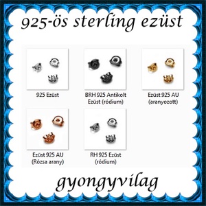 925-ös sterling ezüst ékszerkellék: fülbevalóalap bedugós EFK B 27-5,3e vég - gyöngy, ékszerkellék - egyéb alkatrész - Meska.hu