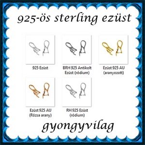 925-ös sterling ezüst ékszerkellék: medáltartó, medálkapocs EMK 59ag - gyöngy, ékszerkellék - egyéb alkatrész - Meska.hu