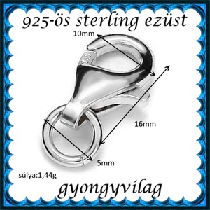 925-ös sterling ezüst ékszerkellék: lánckalocs  ELK 1S 19-16e - gyöngy, ékszerkellék - egyéb alkatrész - Meska.hu