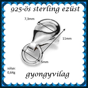 925-ös sterling ezüst ékszerkellék: lánckalocs  ELK 1S 19-11 - kellékek & szerszámok - ékszerkellék - nyaklánc kapocs - Meska.hu