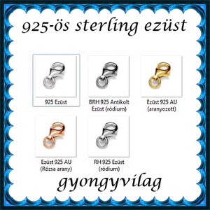 925-ös sterling ezüst ékszerkellék: lánckalocs  ELK 1S 19-11 - kellékek & szerszámok - ékszerkellék - nyaklánc kapocs - Meska.hu