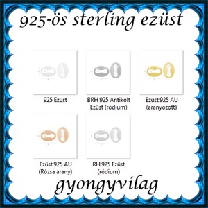 925-ös sterling ezüst ékszerkellék: láncvég fémjel jelző ELK KV 07  4db/cs - kellékek & szerszámok - ékszerkellék - szalagvég, bőrvég, végzáró - Meska.hu