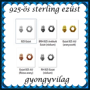 925-ös sterling ezüst ékszerkellék: köztes / gyöngy / dísz EKÖ 65 - kellékek & szerszámok - gyöngyfűzés kellékek - fém köztesek - Meska.hu