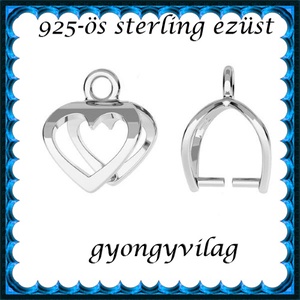 925-ös sterling ezüst ékszerkellék: medáltartó, medálkapocs EMK 71 - gyöngy, ékszerkellék - egyéb alkatrész - Meska.hu