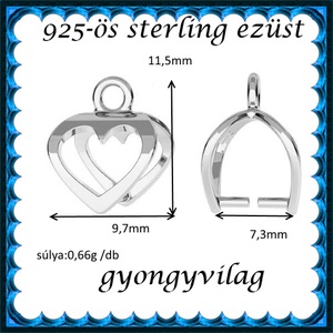 925-ös sterling ezüst ékszerkellék: medáltartó, medálkapocs EMK 71 - kellékek & szerszámok - ékszerkellék - medáltartó, medálkapocs - Meska.hu