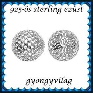 925-ös sterling ezüst ékszerkellék: köztes / gyöngy / dísz EKÖ 26-6, Kellékek & szerszámok, Gyöngyfűzés kellékek, Fém köztesek, Ékszerkészítés, Ékszerkészítés, MESKA