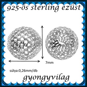 925-ös sterling ezüst ékszerkellék: köztes / gyöngy / dísz EKÖ 26-7 - gyöngy, ékszerkellék - fém köztesek - Meska.hu
