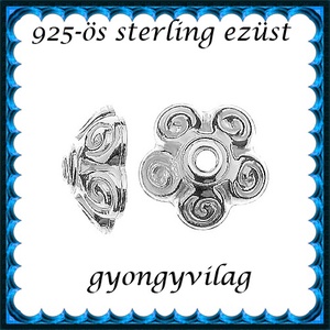 925-ös sterling ezüst ékszerkellék: gyöngykupak EGYK 16 1db/ csomag 9,6mm-es, Kellékek & szerszámok, Gyöngyfűzés kellékek, Gyöngykupak, Ékszerkészítés, Ékszerkészítés, MESKA